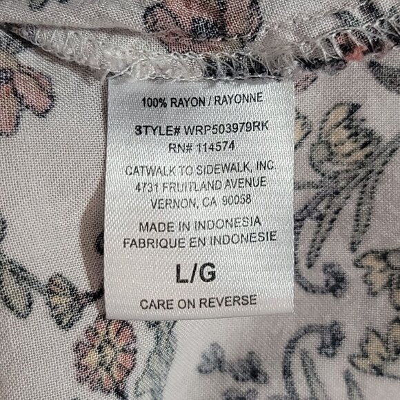 Floral Sleeveless V-Neck Blouse With Ruffle Trim By Pleione Anthropologie L/G - Picture 5 of 14